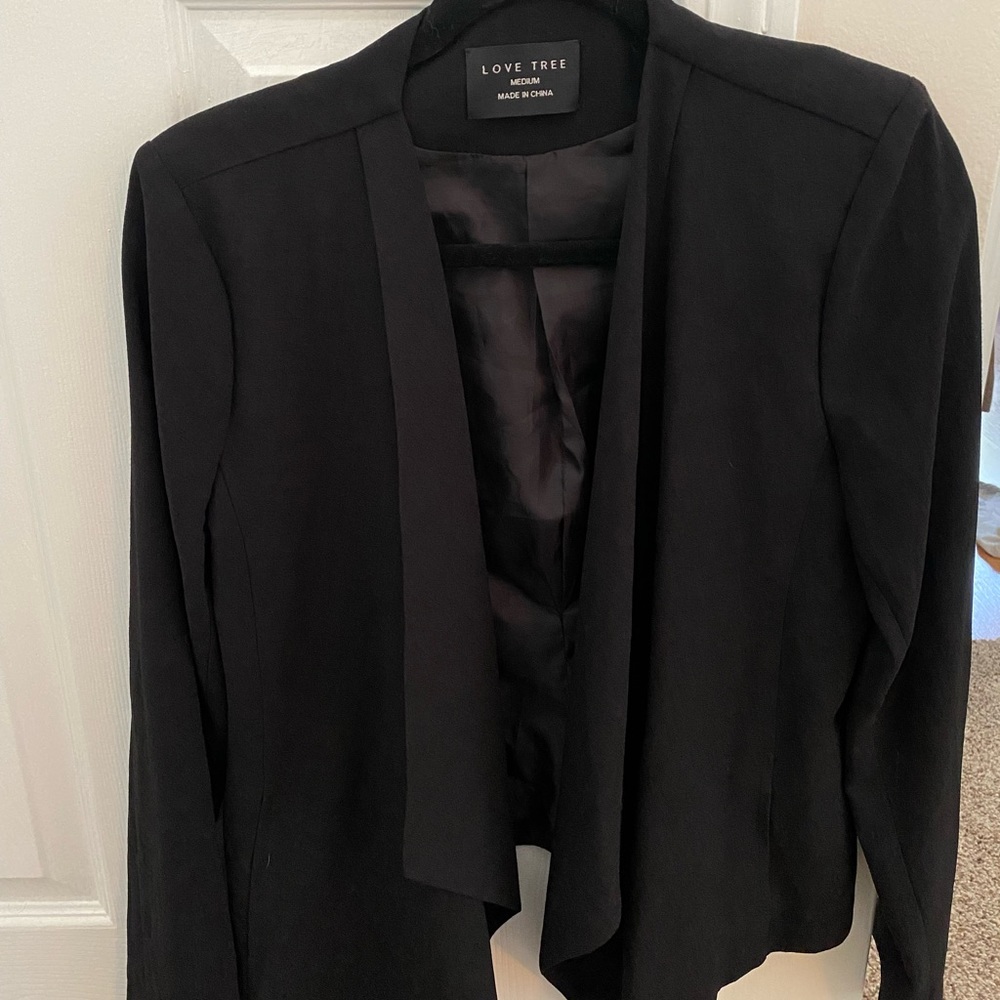 Black linen lined blazer